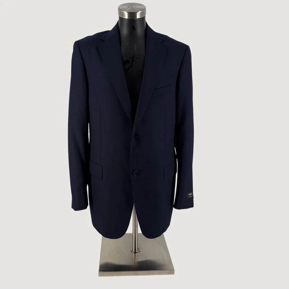 Gritti Styled by Ermenegildo Zegna Blazer Men 54L Navy Blue Wool 2-Button Jacket